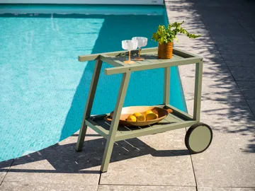 Carrello da portata Samvaro 86x49x69 cm - Dusty green - Brafab
