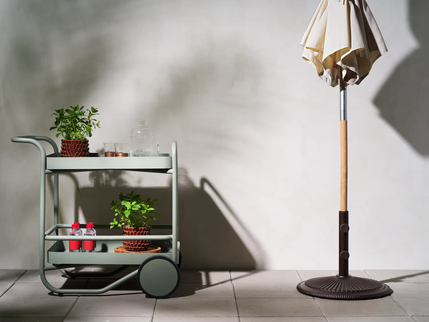 Carrello da portata Trolly 88x59 cm, Dusty green Brafab