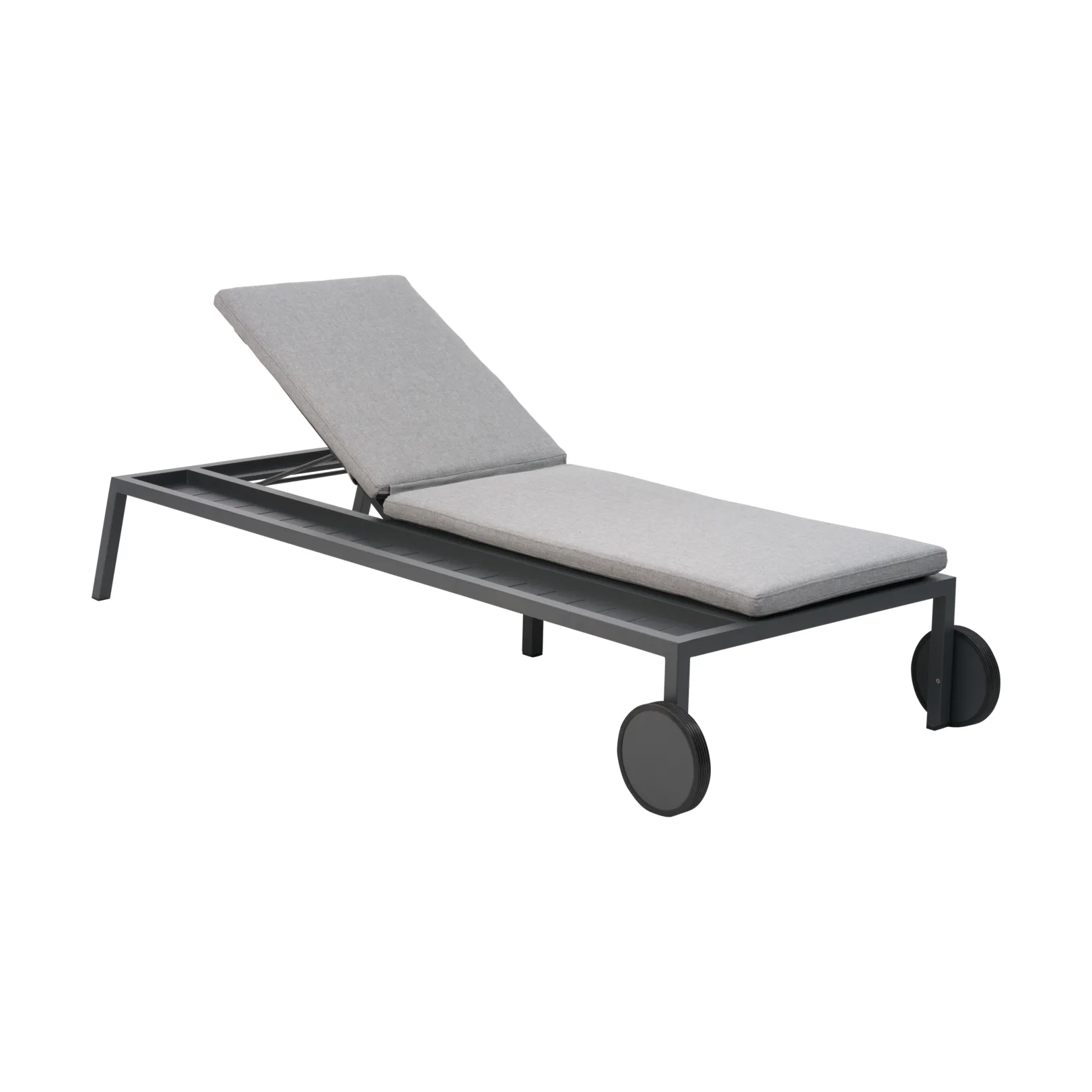 Chaise longue Samvaro 218x92 cm, Antracite-perla grigio Brafab