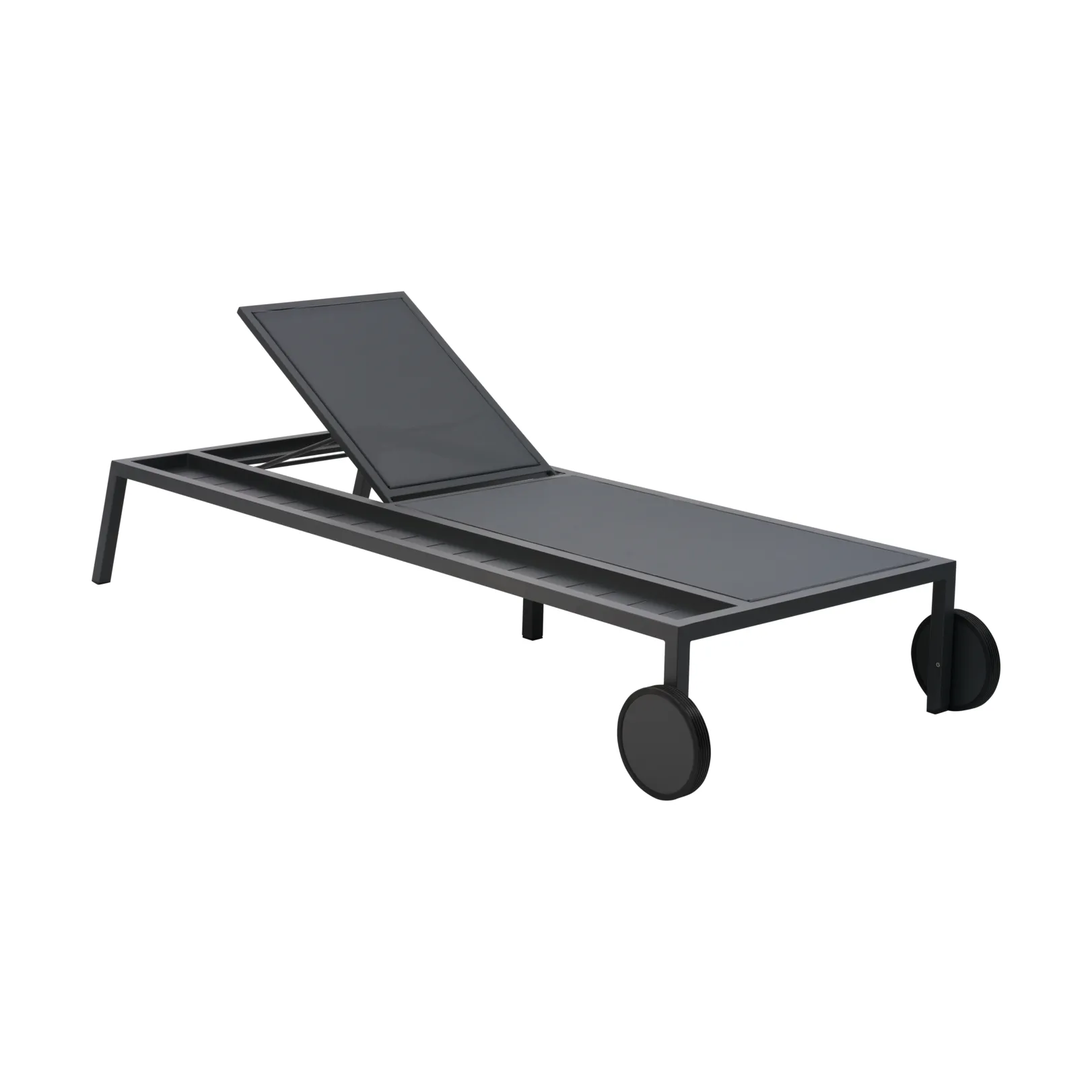 Chaise longue Samvaro 218x92 cm, Antracite-perla grigio Brafab