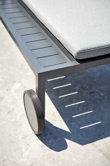 Chaise longue Samvaro 218x92 cm - Antracite-perla grigio - Brafab