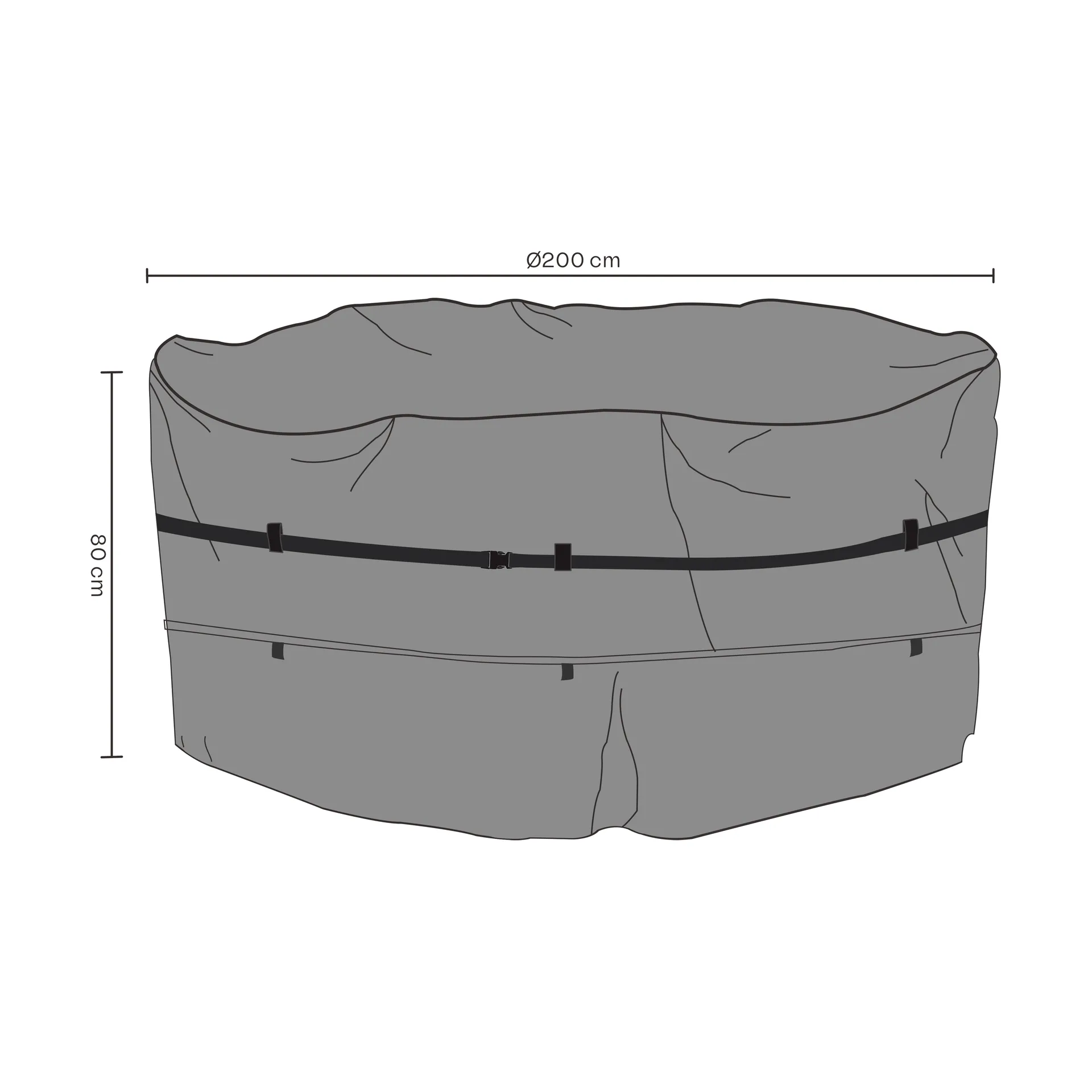 Copertura protettiva per gruppo di tavoli da pranzo Brafab, Nero 200x80 cm Brafab