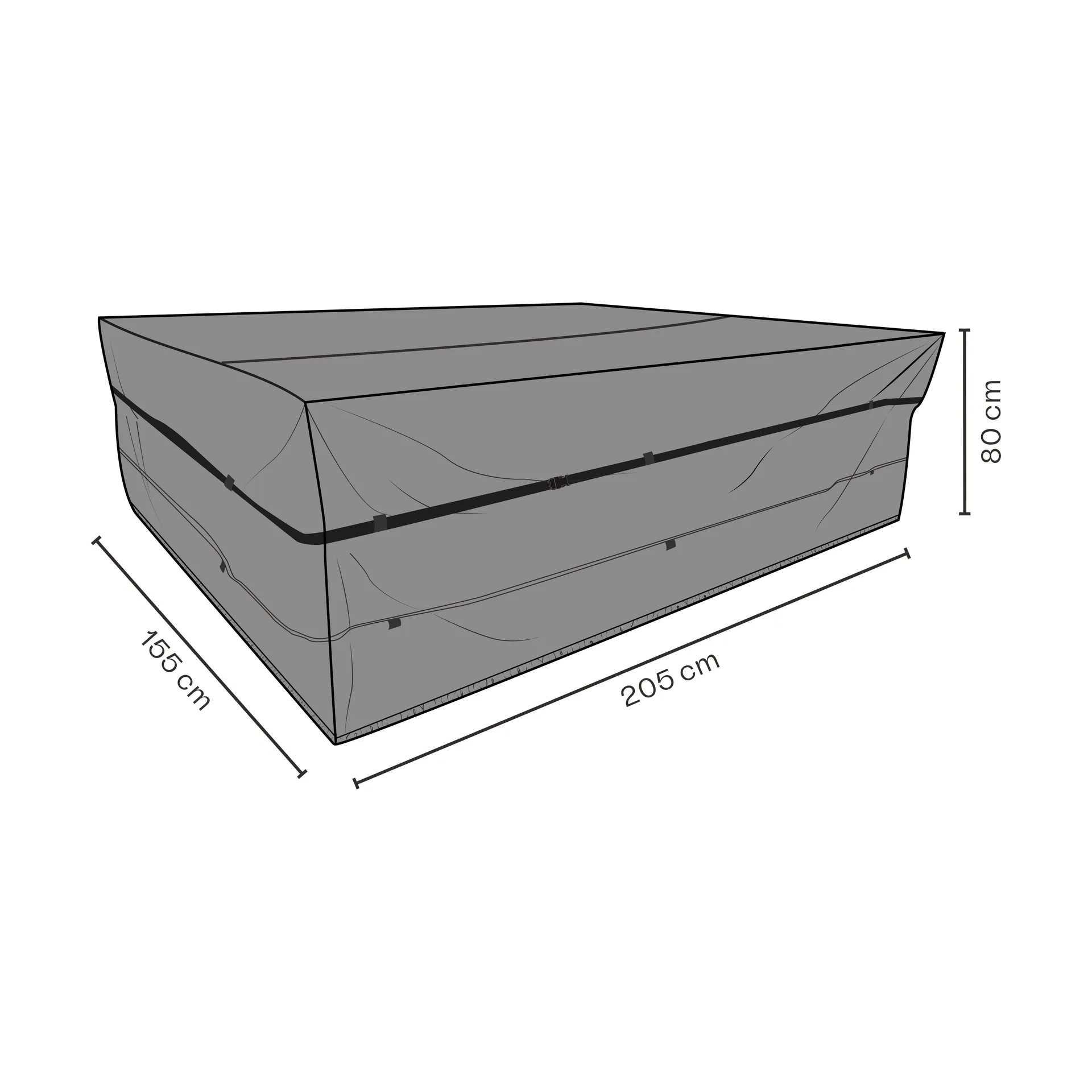 Copertura protettiva per gruppo di tavoli da pranzo Brafab, Nero 205x155 cm Brafab