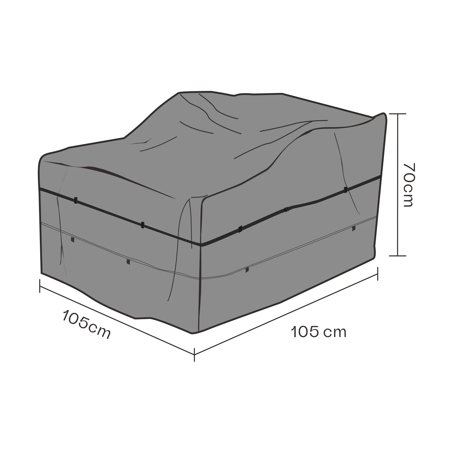 Copertura protettiva per poltrona Brafab, Nero 105 cm Brafab
