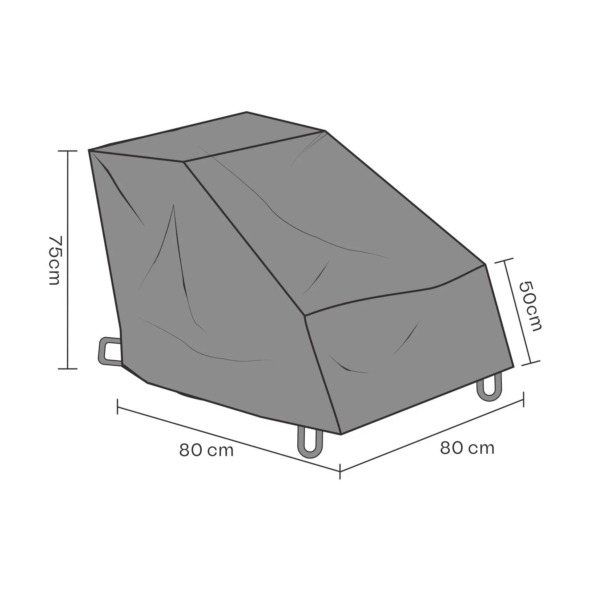 Copertura protettiva per poltrona Brafab, Nero 80 cm Brafab