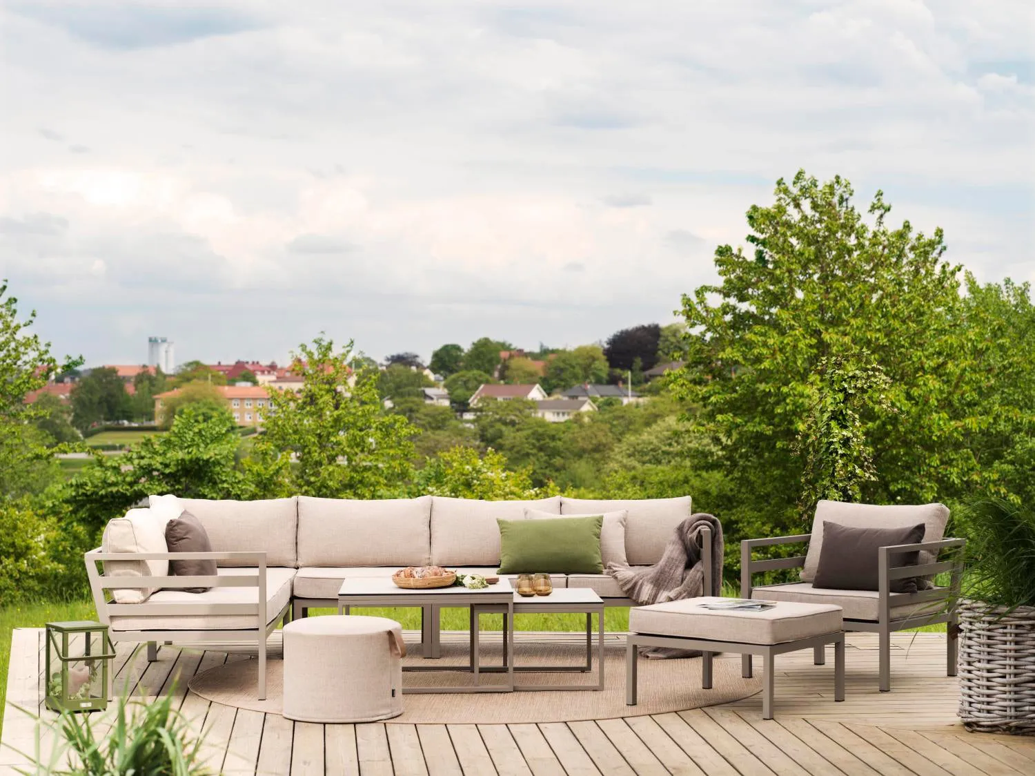 Divano angolare Weldon, Khaki-sabbia Brafab