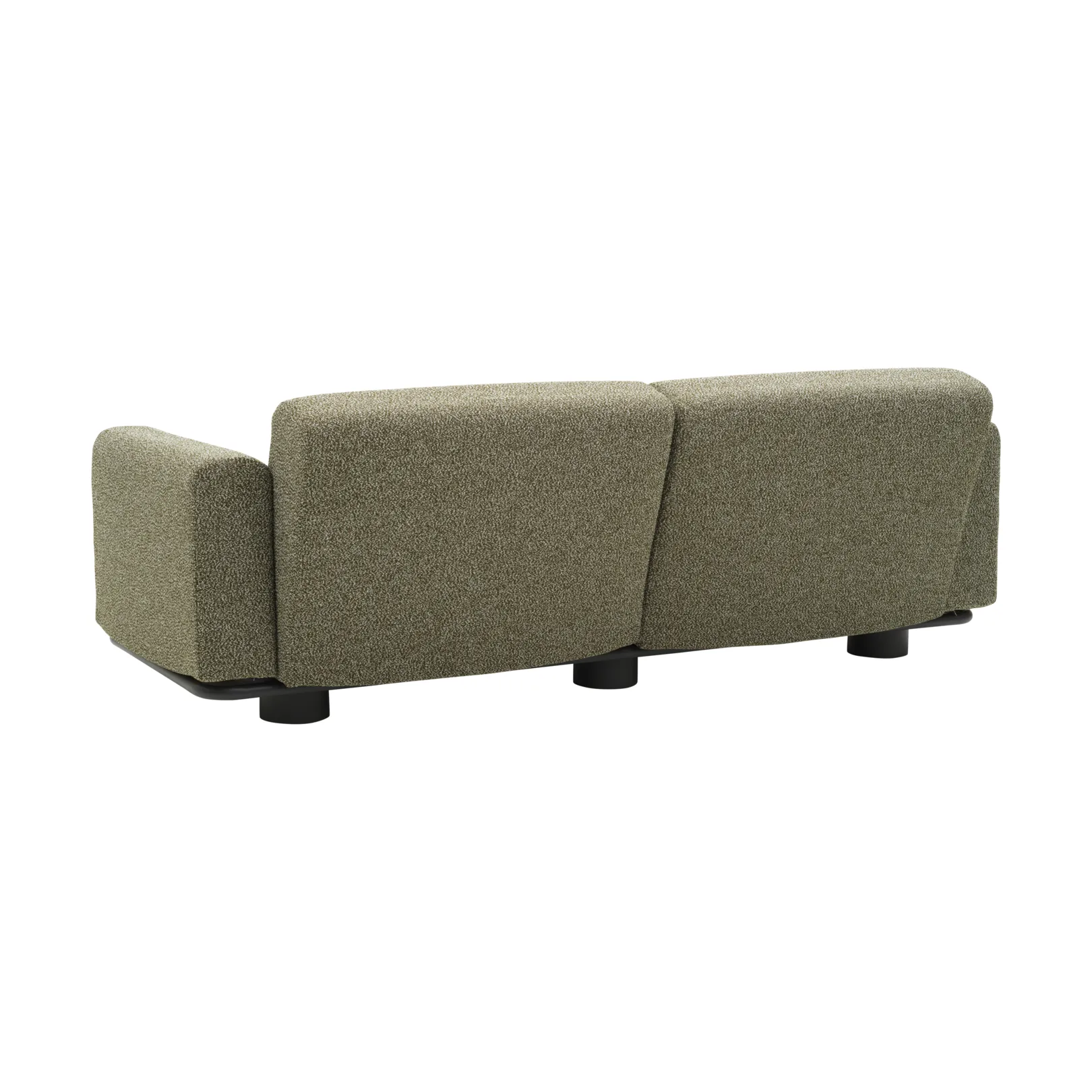 Divano Bolster, Antracite-teddy verde, 2,5 posti Brafab
