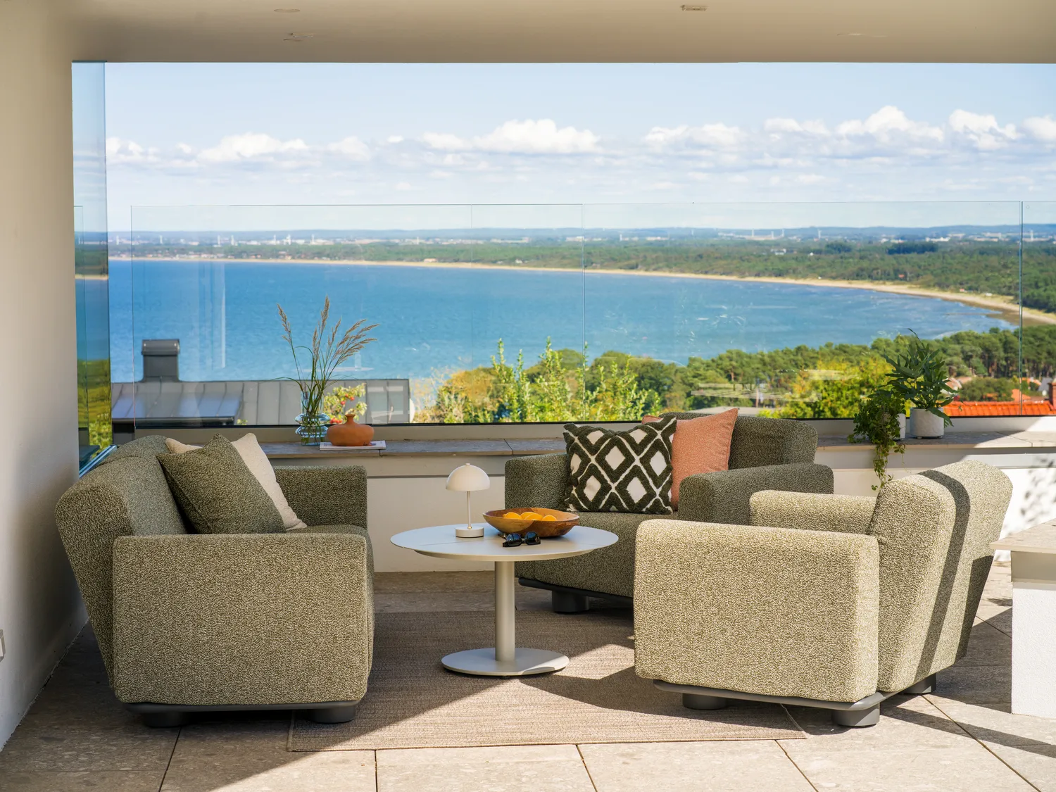 Divano Bolster, Antracite-teddy verde, 2,5 posti Brafab