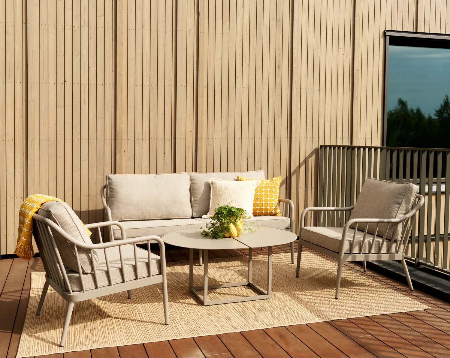 Divano Coleville, Khaki-burlap beige, 3 posti Brafab