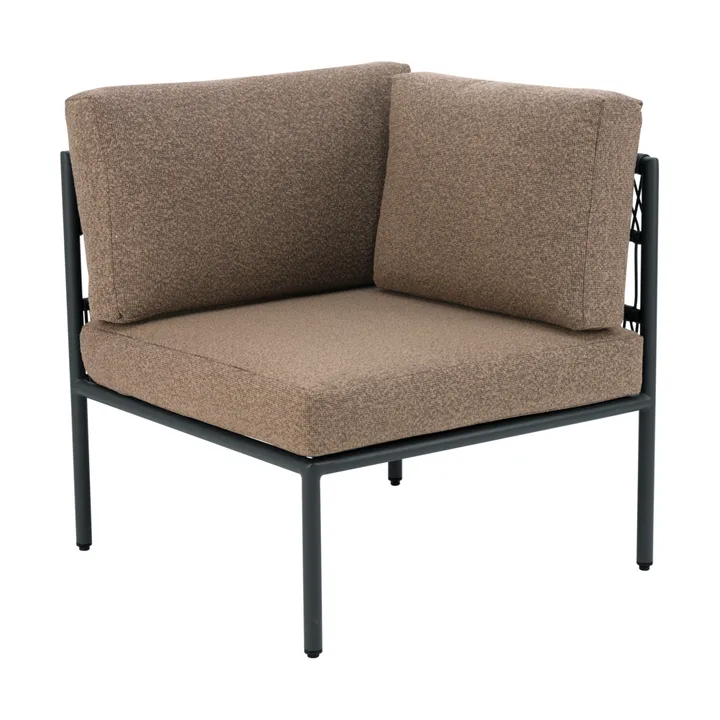 Divano Reno modulare - Nero-raw peanut, angolo - Brafab