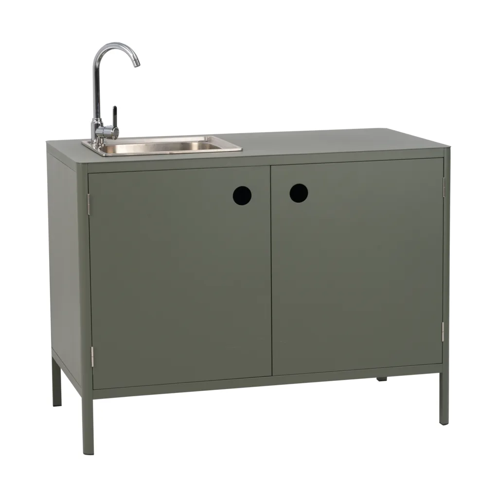 Kelia cucina da esterno base con lavello, Nordic green, 121x90x64 Brafab