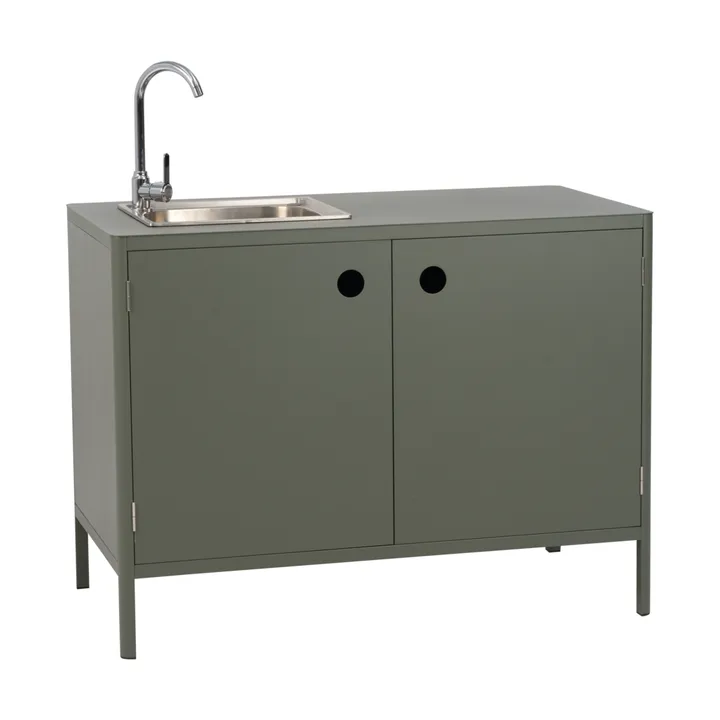 Kelia cucina da esterno base con lavello - Nordic green, 121x90x64 - Brafab