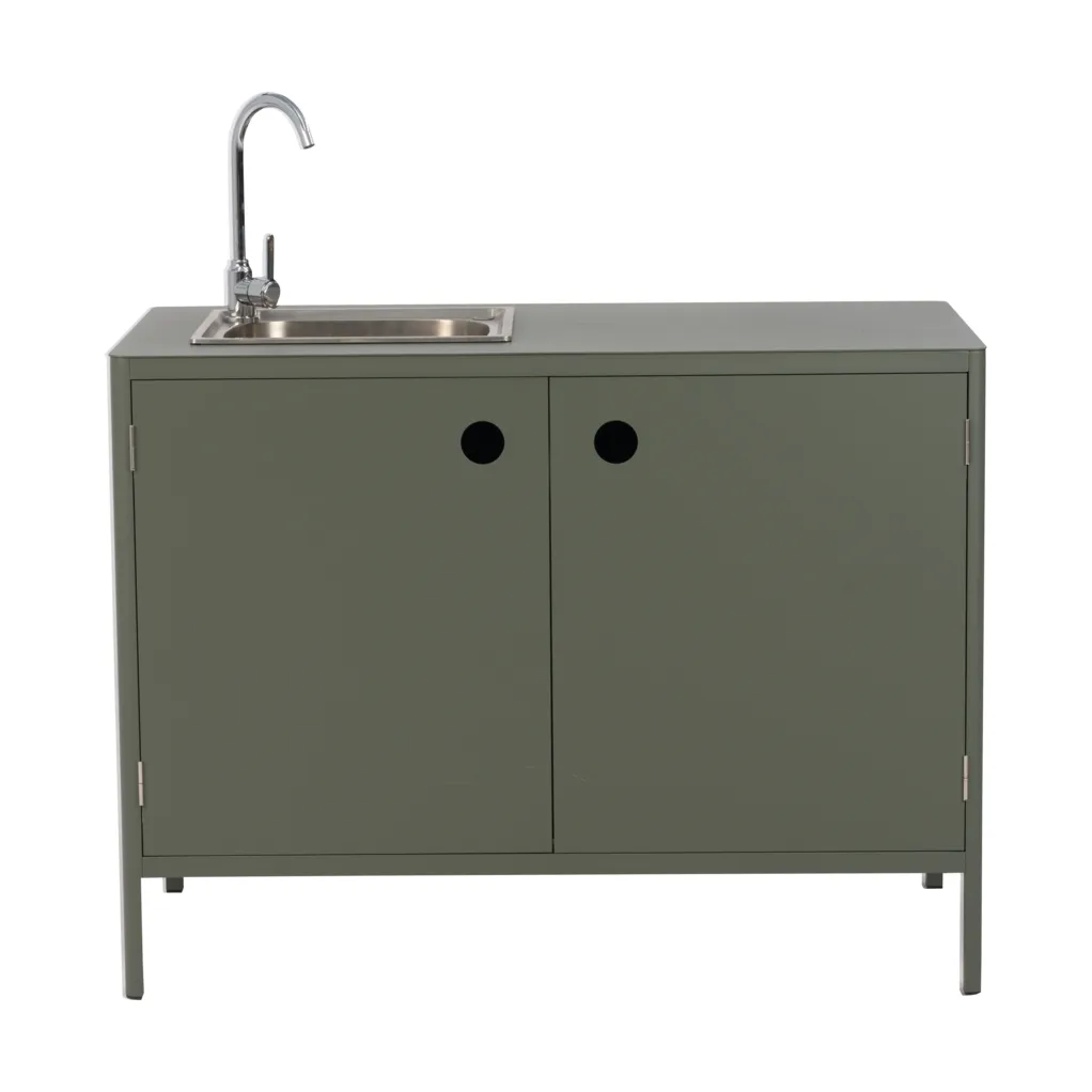 Kelia cucina da esterno base con lavello, Nordic green, 121x90x64 Brafab