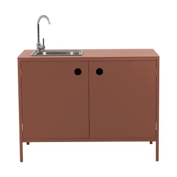 Kelia cucina da esterno base con lavello - Zin red, 121x90x64 - Brafab