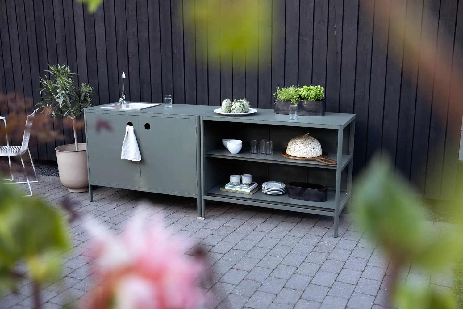 Kelia cucina da esterno mobile base, Antracite, 121x91x64 cm Brafab