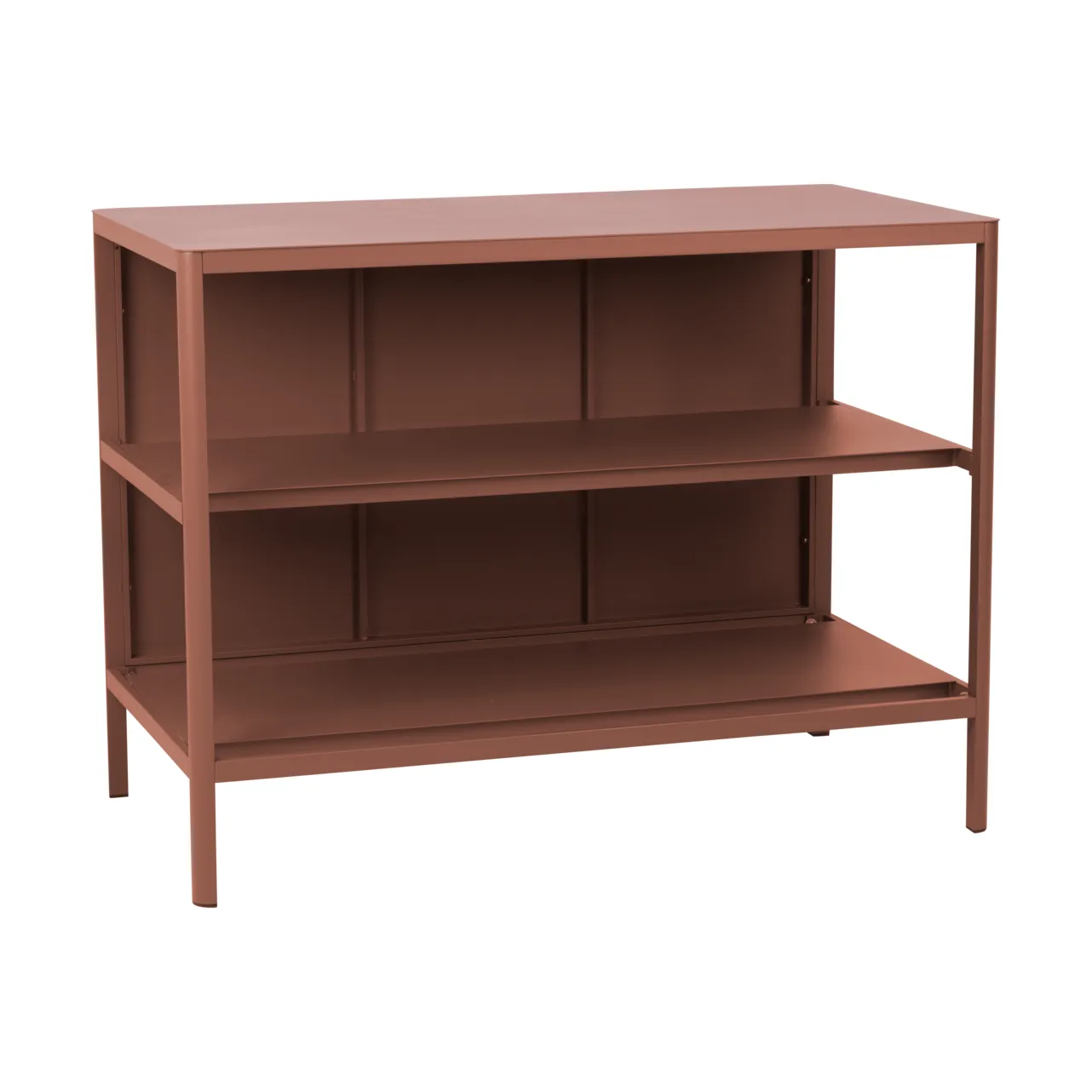 Kelia cucina da esterno panca con ripiani, Zin red, 121x91x64 cm Brafab