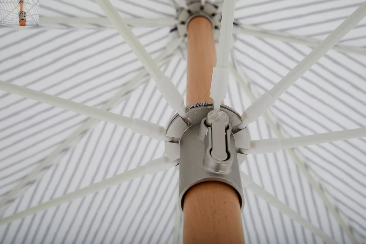 Parasole Gatsby, Grey stripe, Ø185 cm Brafab