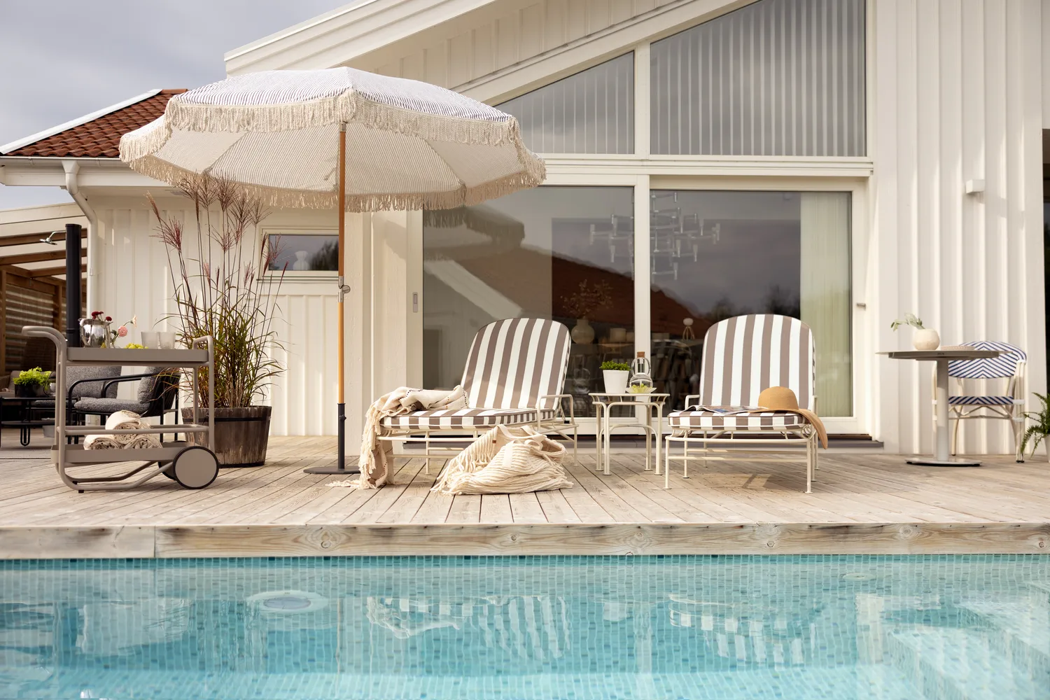 Parasole Gatsby, Grey stripe, Ø256 cm Brafab