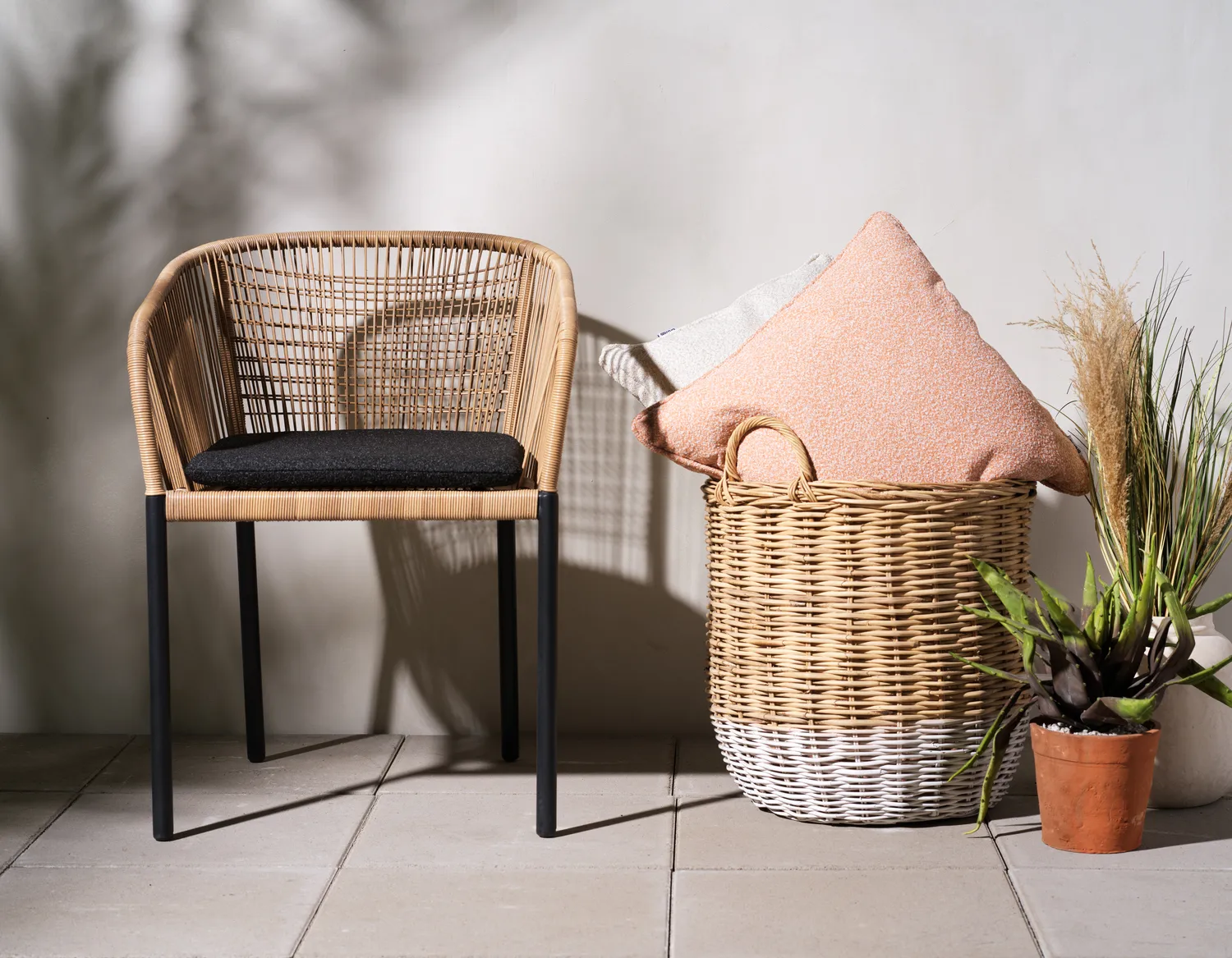 Poltrona Delta, Nero-naturale Brafab