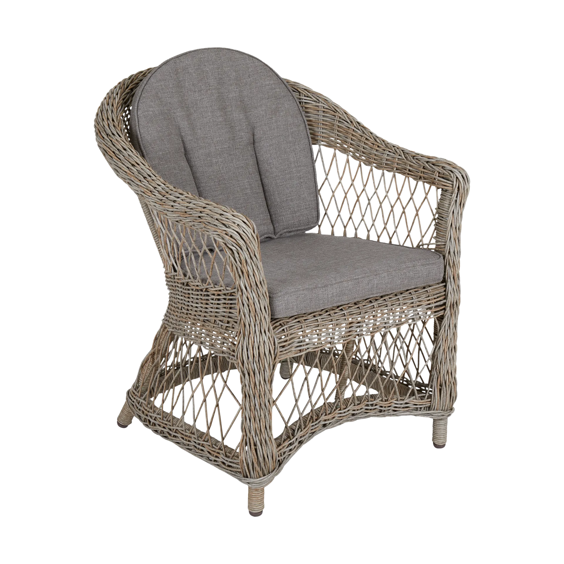 Poltrona Kamomill con cuscino di seduta e schienale, Beige-sabbia Brafab