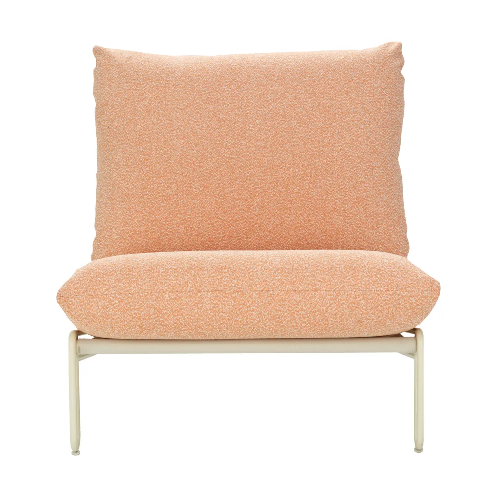 Poltrona lounge Blixt, Pearl white-teddy arancione Brafab