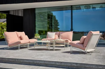 Poltrona lounge Blixt - Pearl white-teddy arancione - Brafab