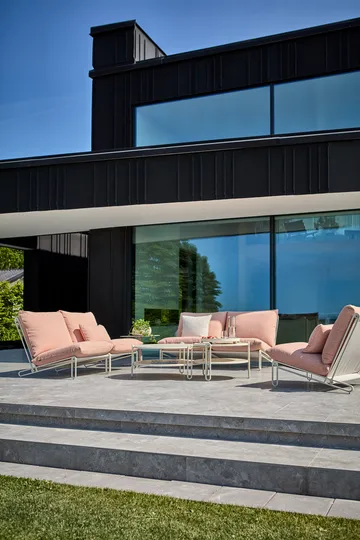 Poltrona lounge Blixt - Pearl white-teddy arancione - Brafab