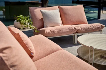 Poltrona lounge Blixt - Pearl white-teddy arancione - Brafab