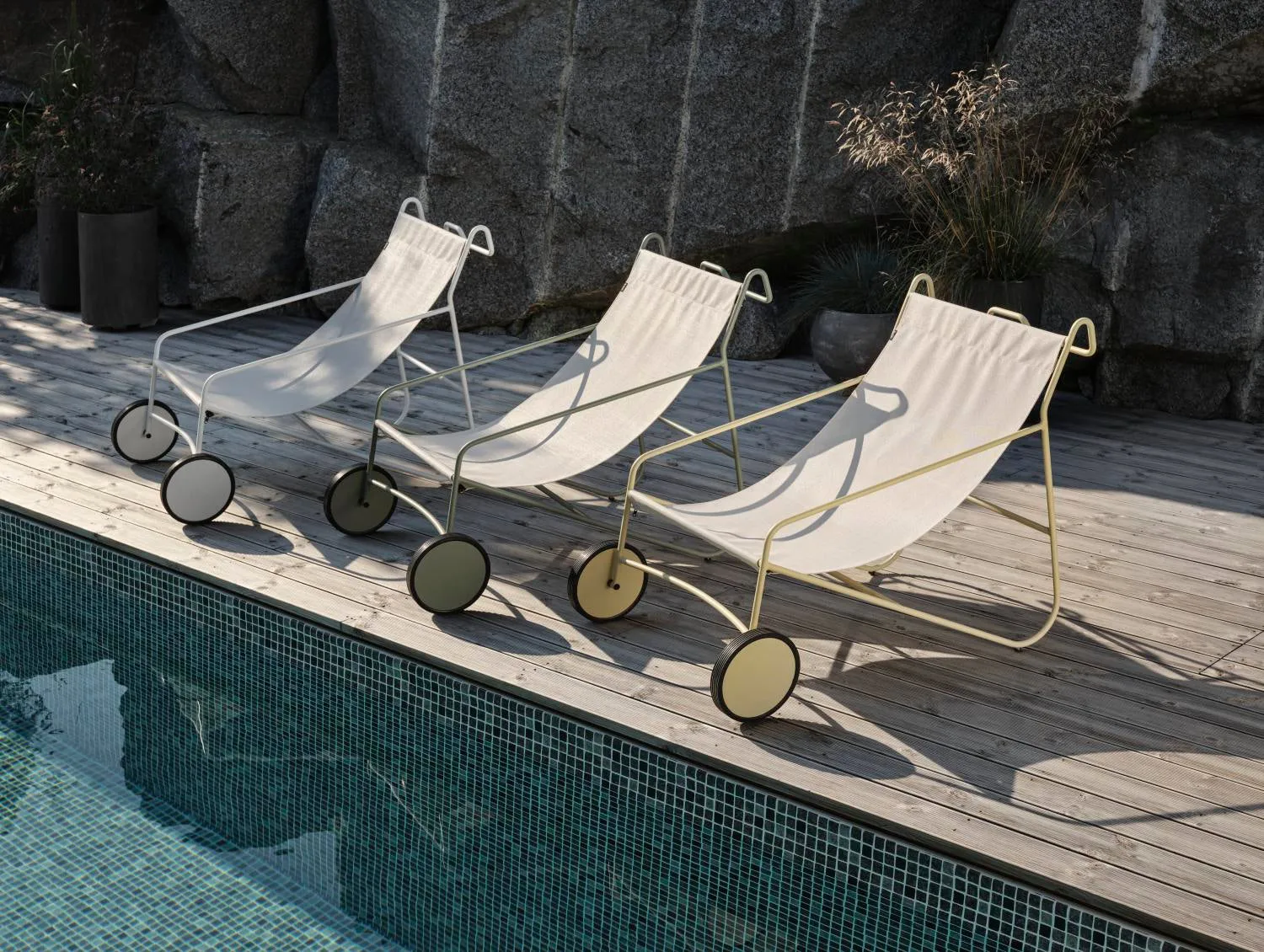 Poltrona lounge Poul Chair, Dusty green-vit Brafab