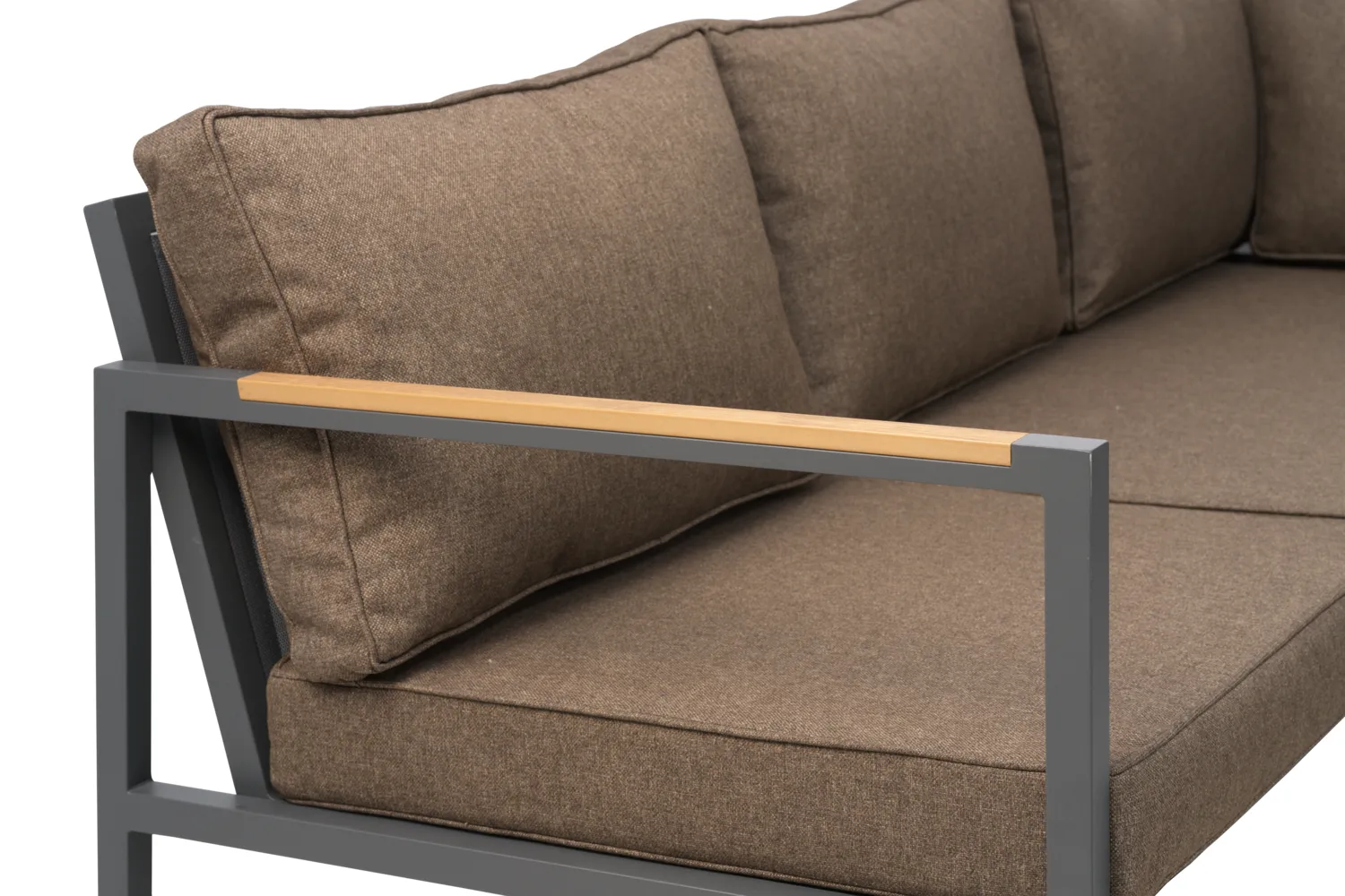 Set divano Cap, Antracite-marrone, 6 posti Brafab