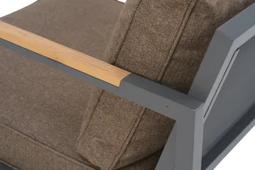 Set divano Cap - Antracite-marrone, 6 posti - Brafab