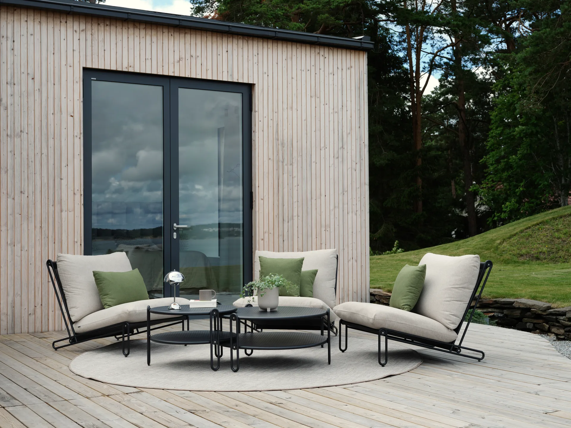 Tavolino Blixt, Nero Ø85 cm Brafab