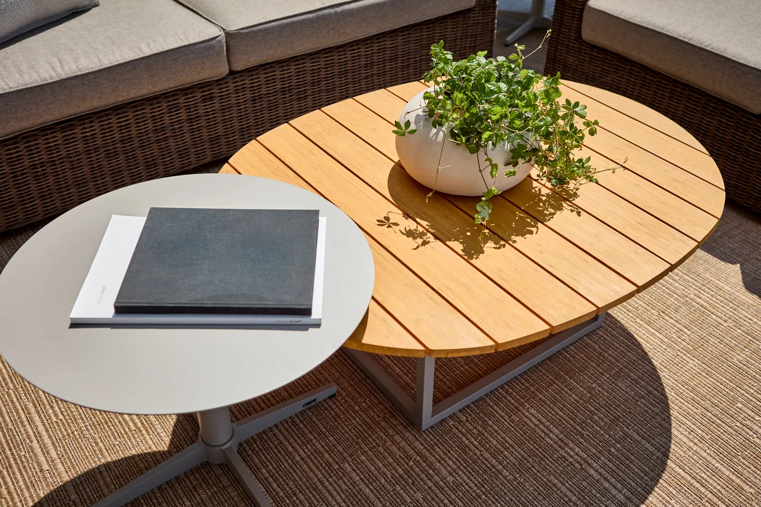 Tavolino Olive, Khaki-bamboo, 110x80 cm Brafab