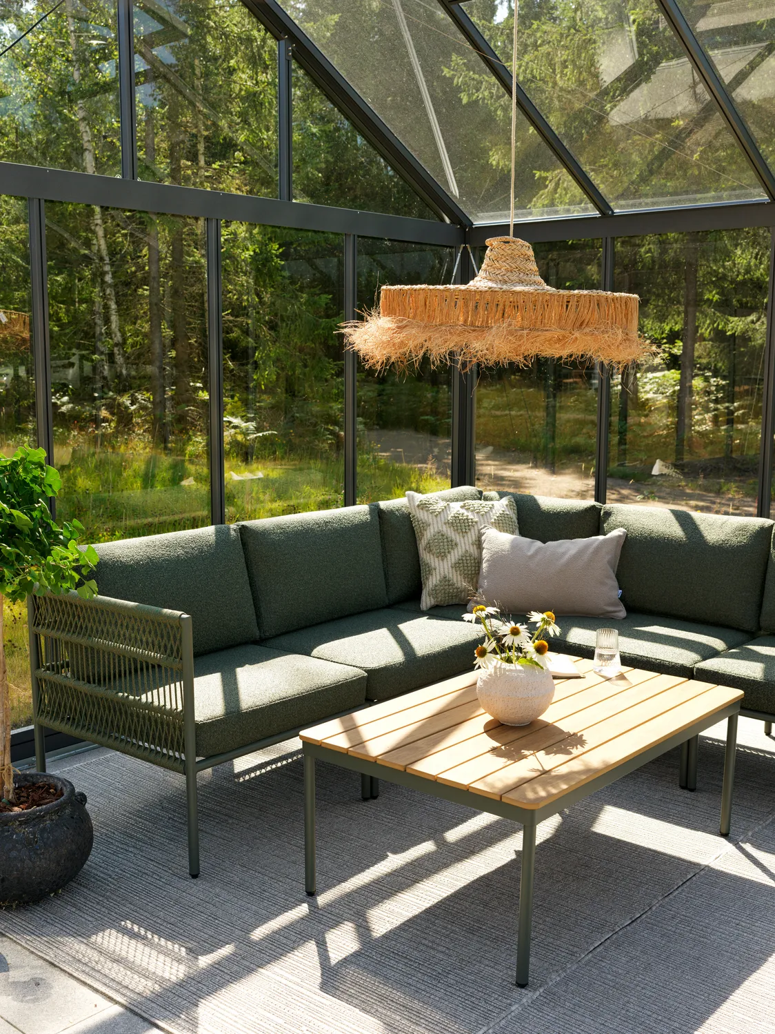 Tavolino Reno, Nordic green-natural wood, 110x70 cm Brafab