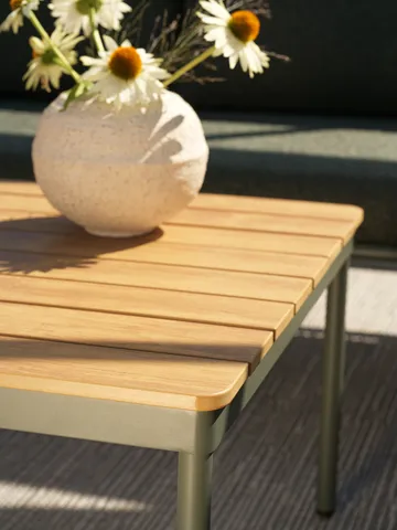 Tavolino Reno - Nordic green-natural wood, 110x70 cm - Brafab