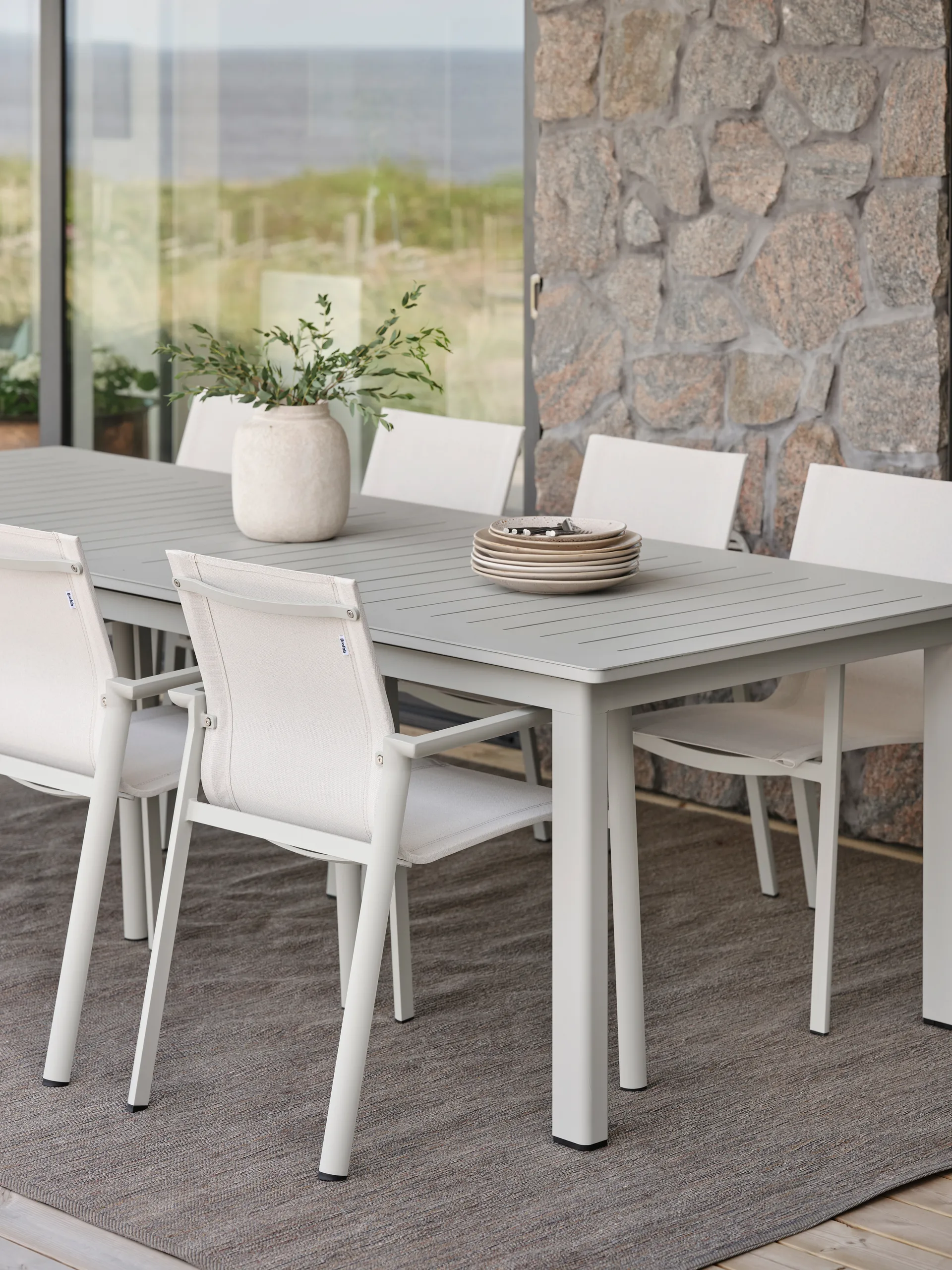 Tavolo da pranzo allungabile Lomma, Light grey 194-312 cm Brafab