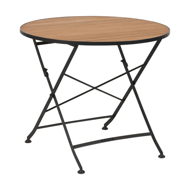 Tavolo da pranzo Brewer - Nero-teak, Ø85 cm - Brafab