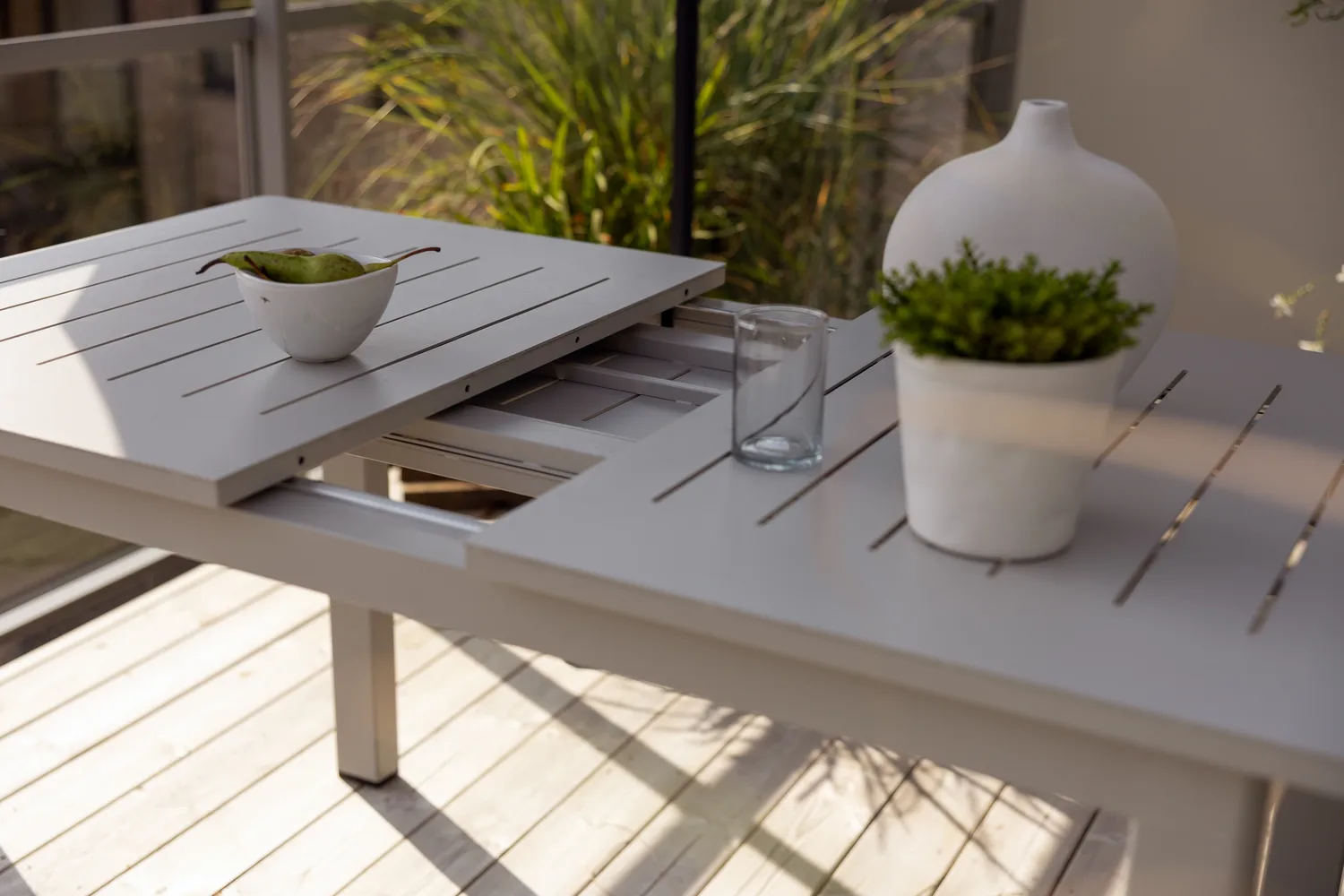 Tavolo da pranzo Lomma, Light grey, 128-187x80x73 cm Brafab