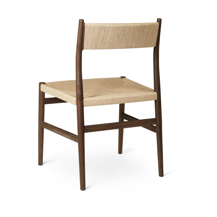 Sedia con braccioli Arv con schienale e seduta intessuti, Rovere oliato e affumicato, corda in carta Brdr. Krüger