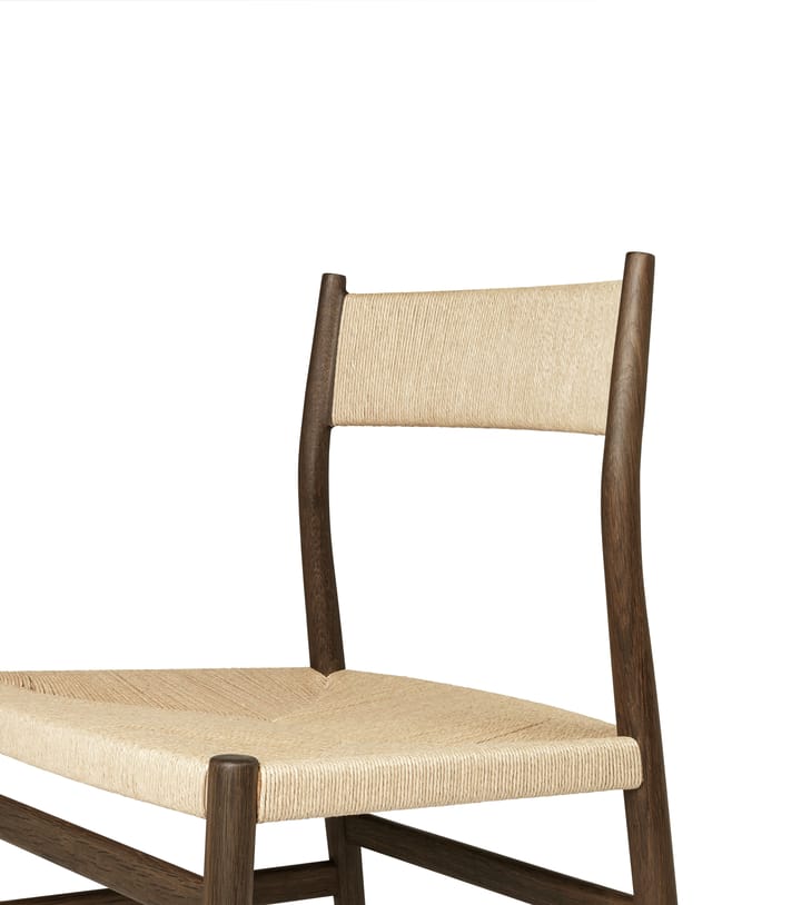 Sedia con braccioli Arv con seduta intessuta, Rovere oliato e affumicato, corda in carta Brdr. Krüger