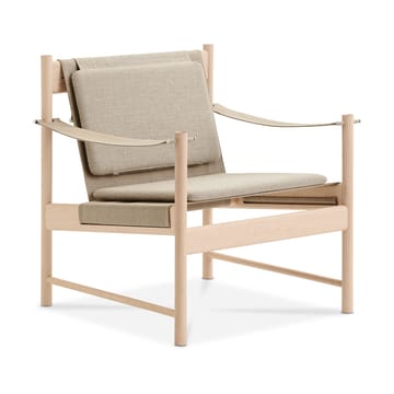 Sedia lounge HB - Acero oliato bianco, tela naturale - Brdr. Krüger
