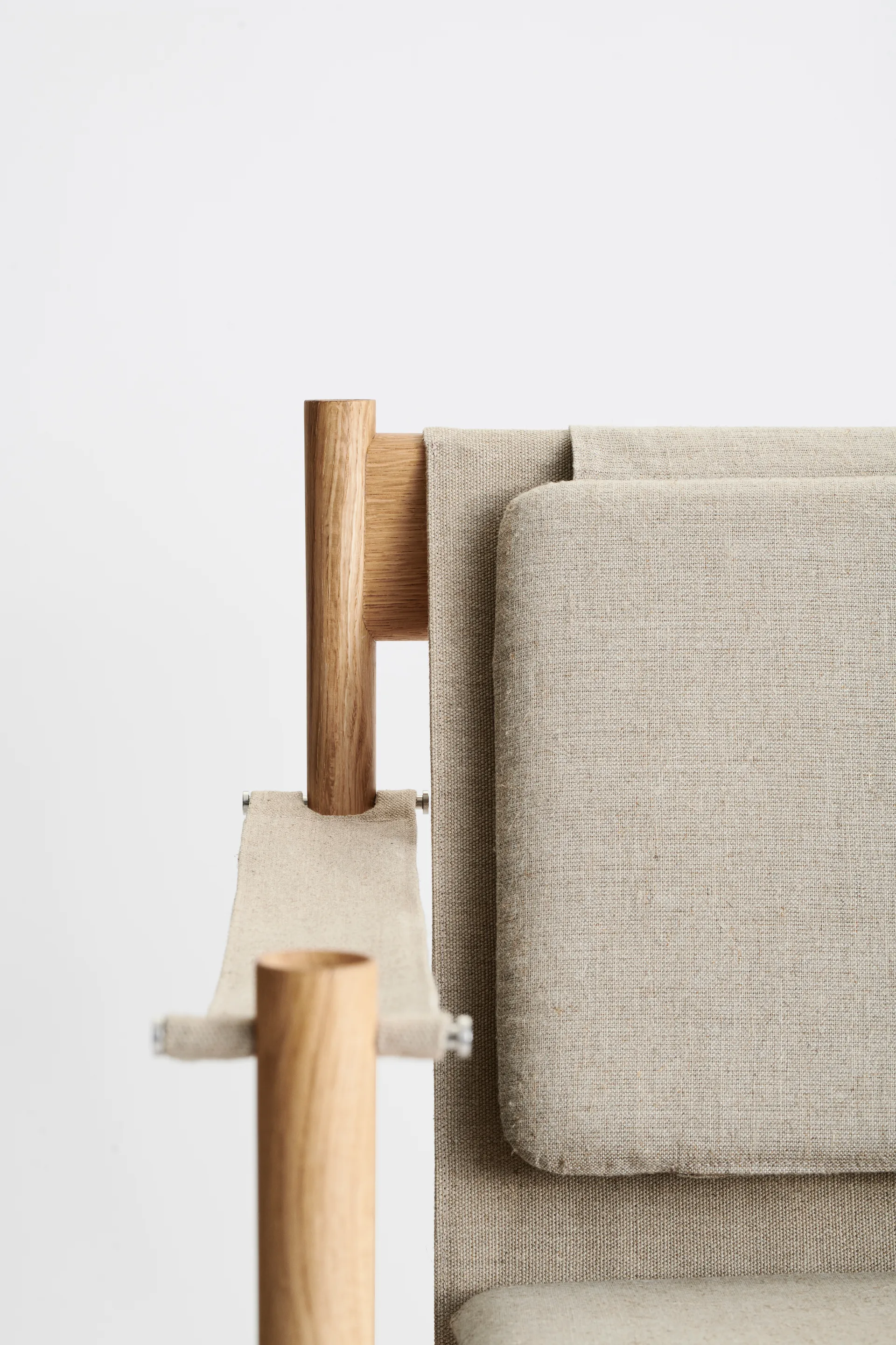 Sedia lounge HB, Rovere oliato e affumicato, tela naturale Brdr. Krüger