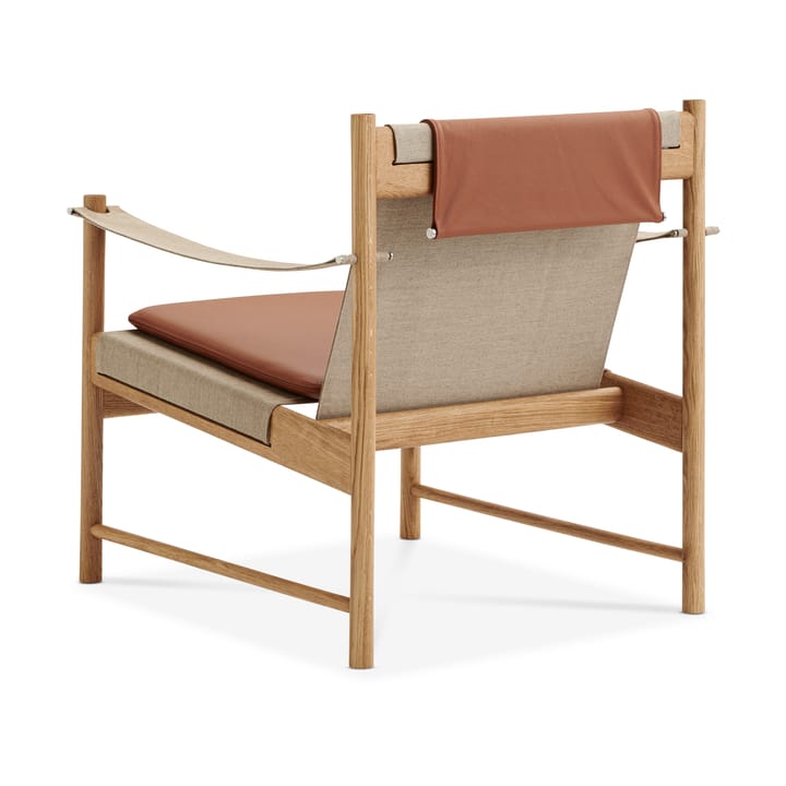 Sedia lounge HB, Rovere oliato, pelle brandy Brdr. Krüger