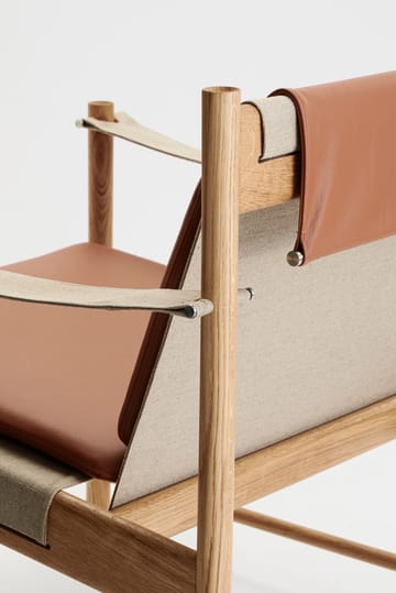 Sedia lounge HB - Rovere oliato, pelle brandy - Brdr. Krüger