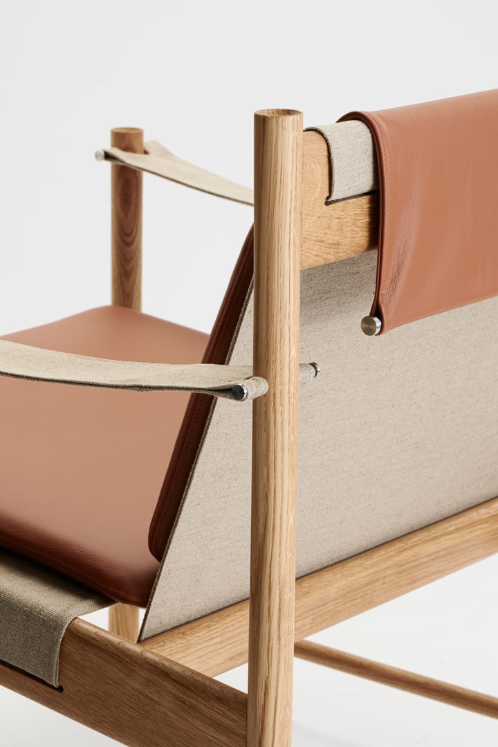 Sedia lounge HB, Rovere oliato, pelle brandy Brdr. Krüger
