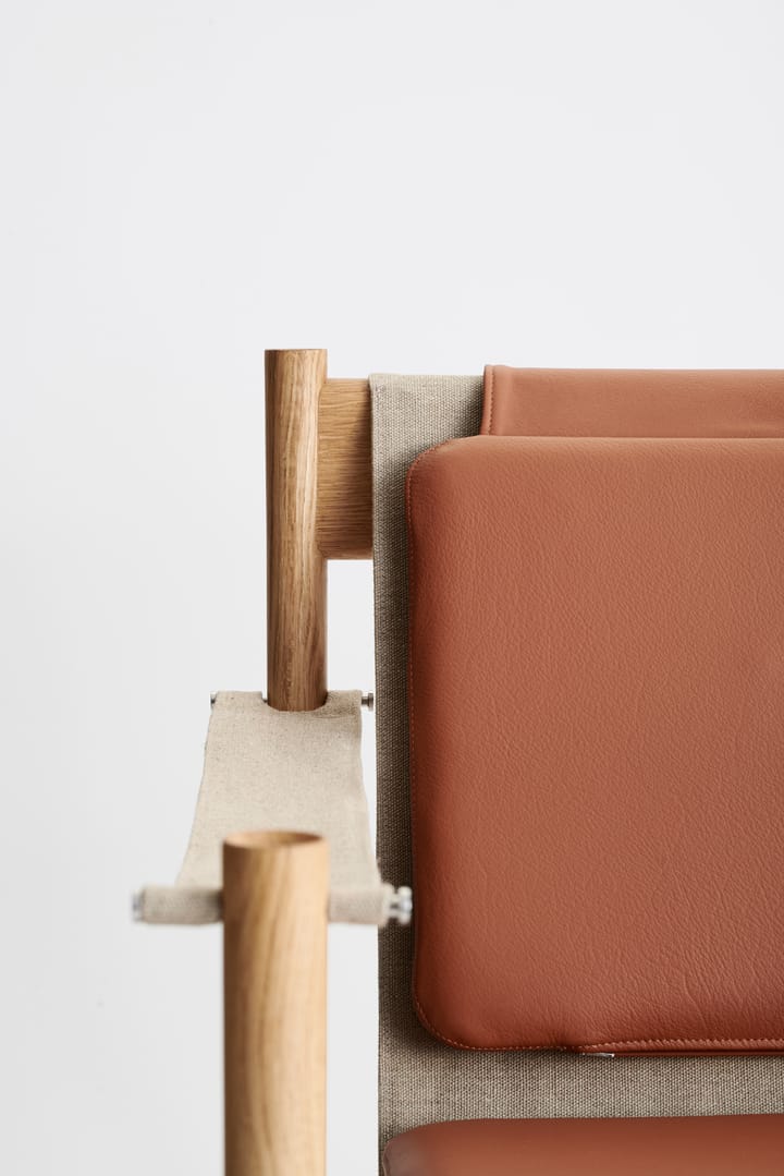 Sedia lounge HB, Rovere oliato, pelle brandy Brdr. Krüger