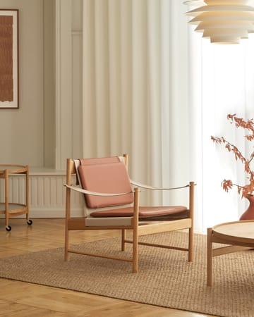 Sedia lounge HB - Rovere oliato, pelle brandy - Brdr. Krüger
