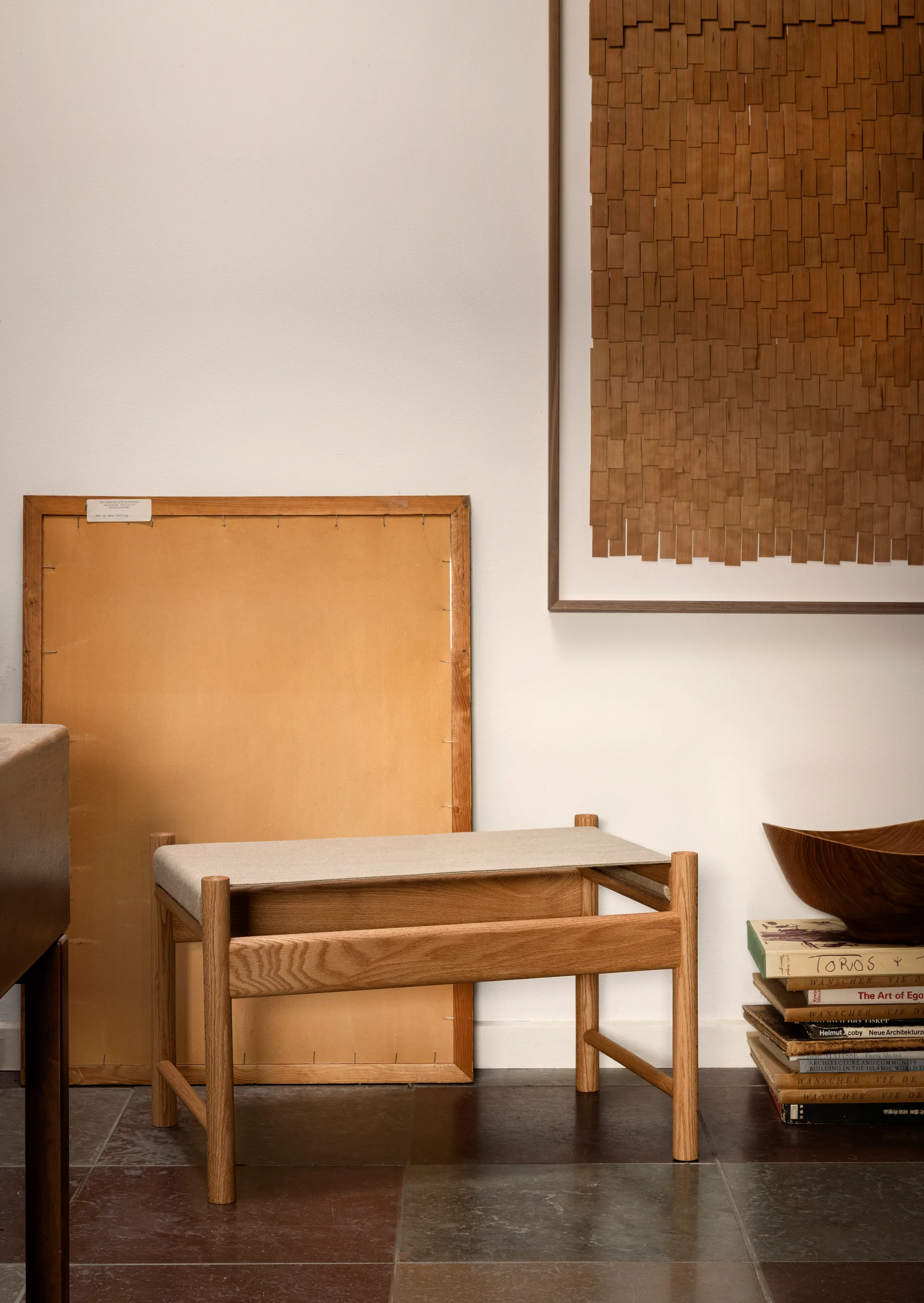 Sgabello HB, Rovere oliato, tela Brdr. Krüger