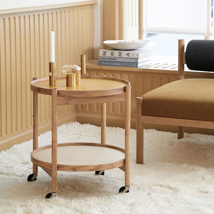 Tavolino con ruote Bølling, modello 50 cm, impiallacciatura in noce, base in noce oliato Brdr. Krüger
