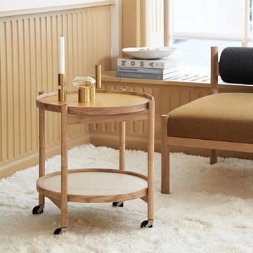 Tavolino con ruote Bølling, modello 50 cm - legno chiaro, base in noce oliato - Brdr. Krüger